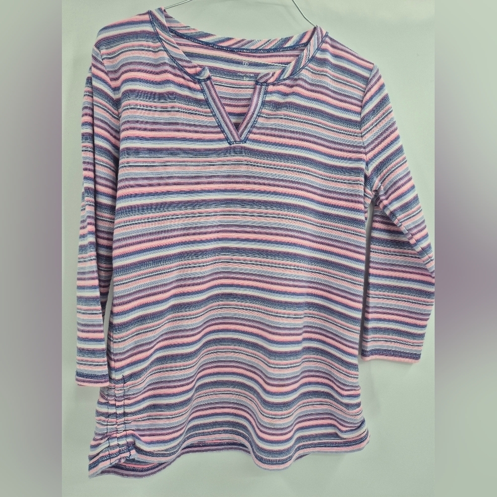 T By Talbots Striped Multicolor Women's Top Size Small Petite